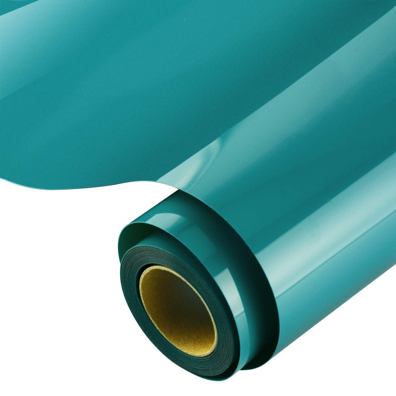 KISSWILL Teal HTV Heat Transfer Vinyl - 12 Inch X 25 Feet Aqua Iron on Vinyl Rolls for Iron on T-Shirts - Image 1